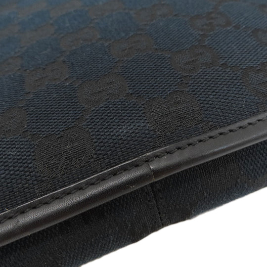 GUCCI Shoulder Bag 001.4206 canvas black GG one belt Women Used Authentic