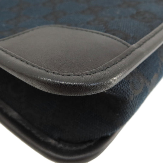 GUCCI Shoulder Bag 001.4206 canvas black GG one belt Women Used Authentic