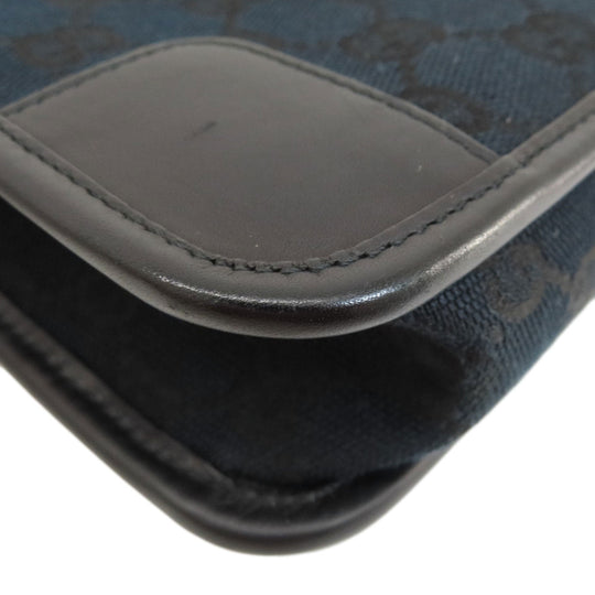 GUCCI Shoulder Bag 001.4206 canvas black GG one belt Women Used Authentic