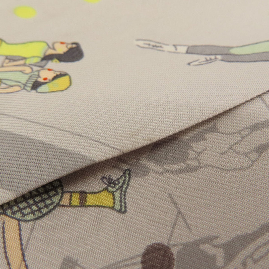 HERMES scarf silk gray Twilly Women Used Authentic
