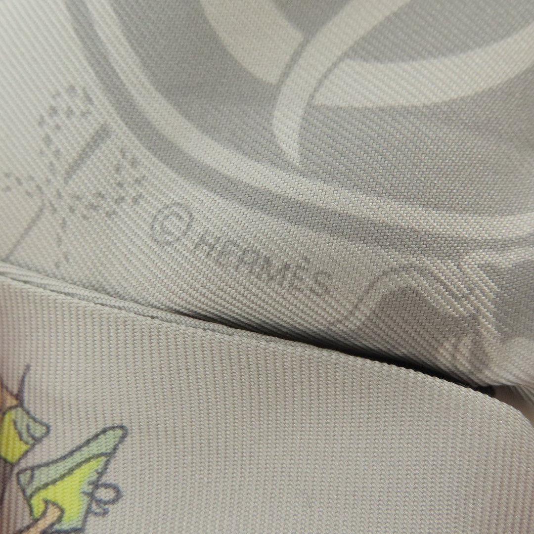 HERMES scarf silk gray Twilly Women Used Authentic
