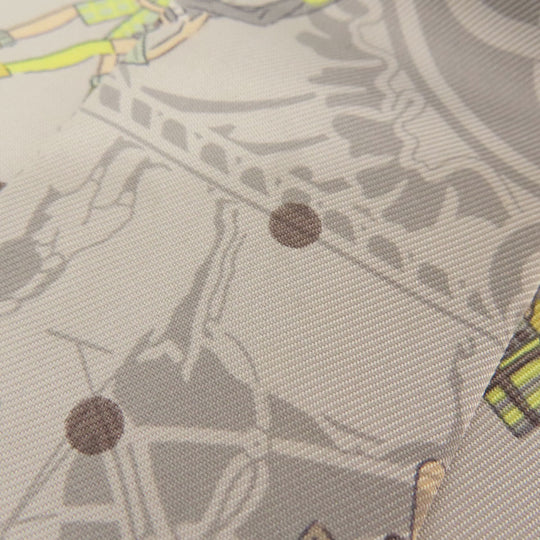 HERMES scarf silk gray Twilly Women Used Authentic