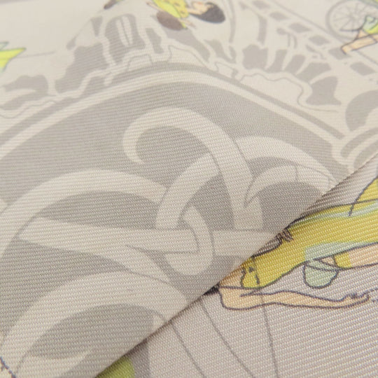 HERMES scarf silk gray Twilly Women Used Authentic