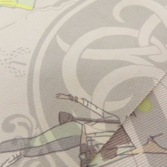 HERMES scarf silk gray Twilly Women Used Authentic