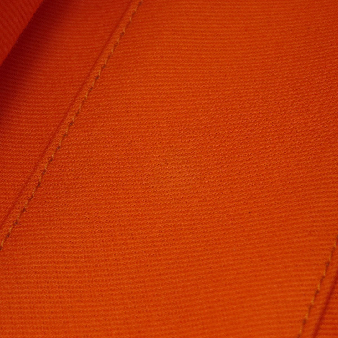 CHANEL Shoulder Bag canvas Orange Deauville Bowling Bag SilverMetal 2WAY Women Used Authentic