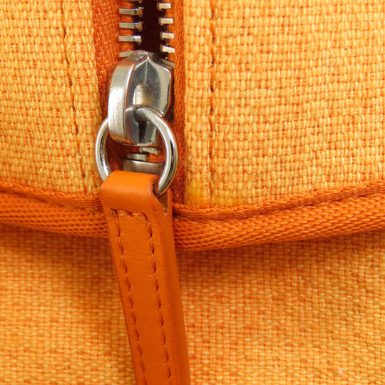 CHANEL Shoulder Bag canvas Orange Deauville Bowling Bag SilverMetal 2WAY Women Used Authentic