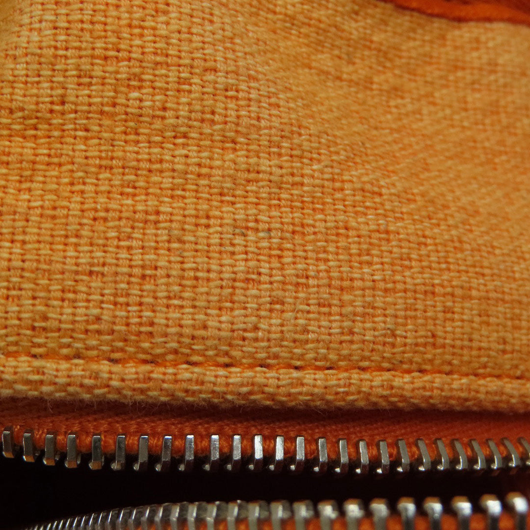 CHANEL Shoulder Bag canvas Orange Deauville Bowling Bag SilverMetal 2WAY Women Used Authentic