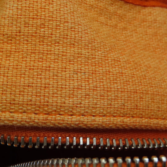 CHANEL Shoulder Bag canvas Orange Deauville Bowling Bag SilverMetal 2WAY Women Used Authentic