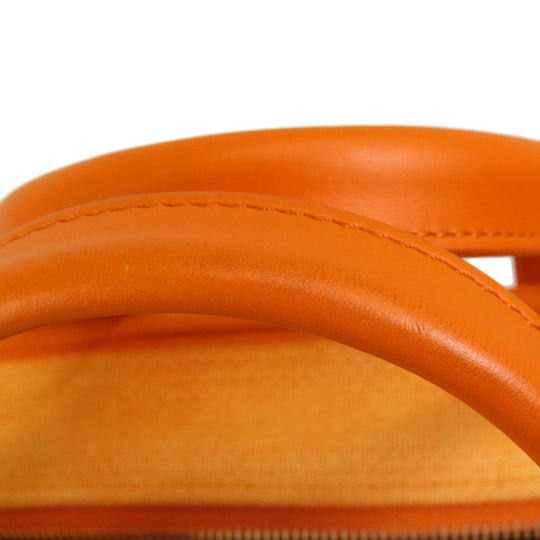 CHANEL Shoulder Bag canvas Orange Deauville Bowling Bag SilverMetal 2WAY Women Used Authentic