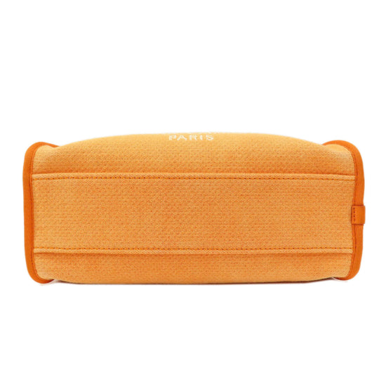 CHANEL Shoulder Bag canvas Orange Deauville Bowling Bag SilverMetal 2WAY Women Used Authentic