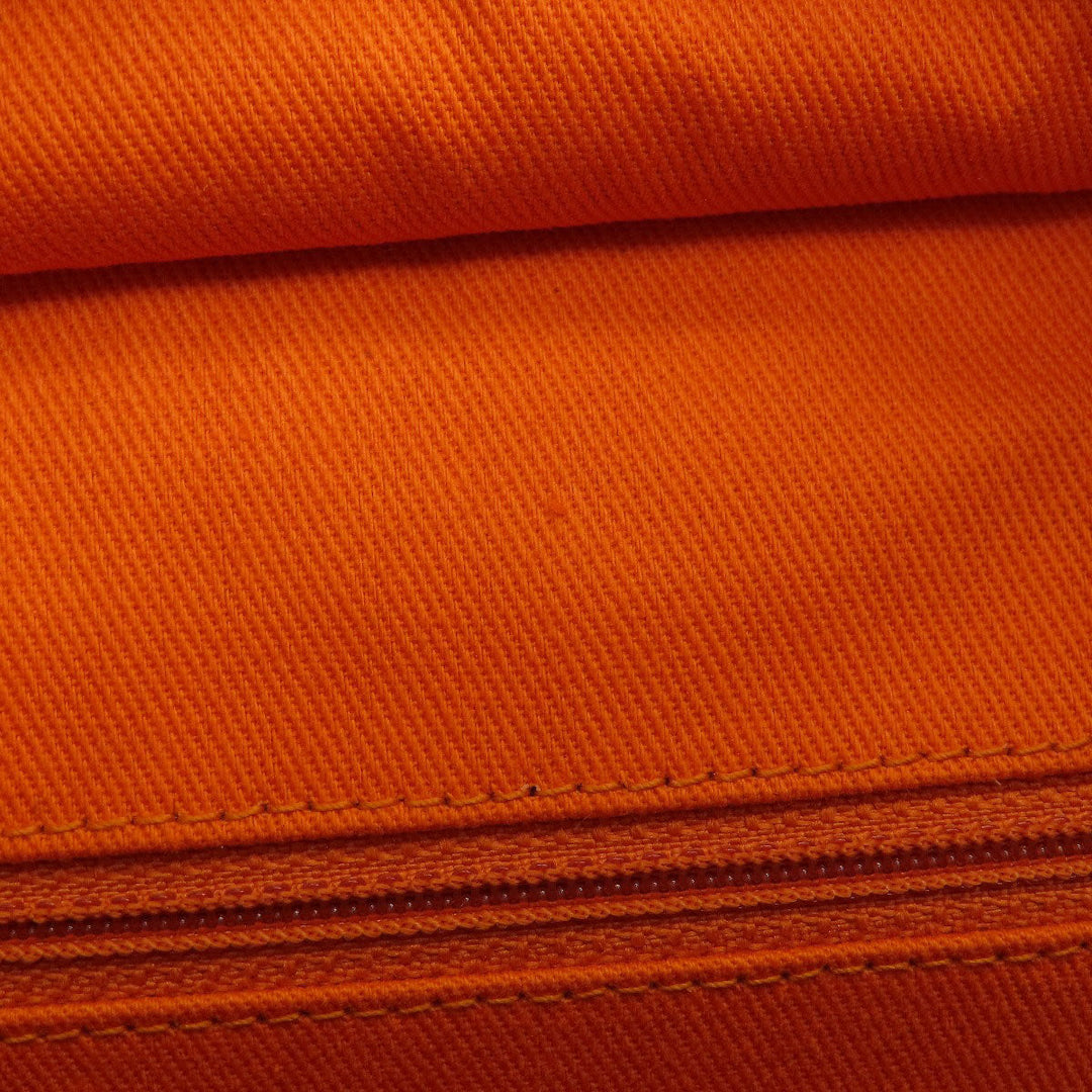 CHANEL Shoulder Bag canvas Orange Deauville Bowling Bag SilverMetal 2WAY Women Used Authentic