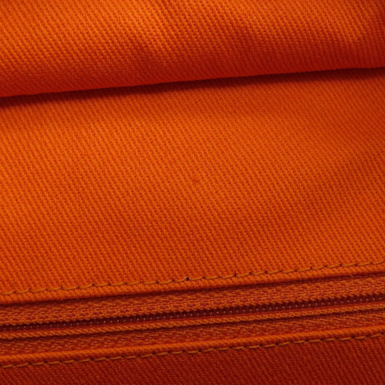 CHANEL Shoulder Bag canvas Orange Deauville Bowling Bag SilverMetal 2WAY Women Used Authentic