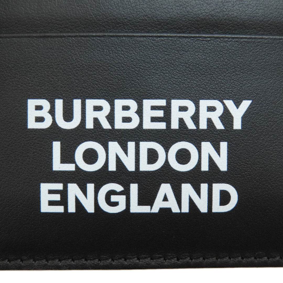 BURBERRY Card Case leather black logo mens(Unisex) Used Authentic