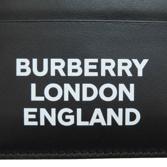 BURBERRY Card Case leather black logo mens(Unisex) Used Authentic