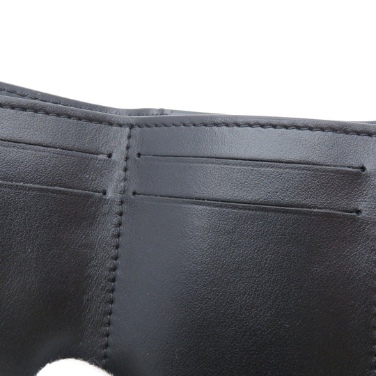 BURBERRY Bifold Wallet Calfskin black logoMetal tri-fold Women Used Authentic