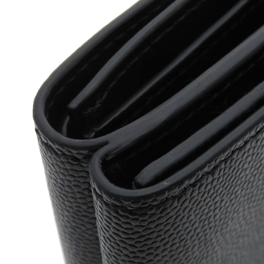 BURBERRY Bifold Wallet Calfskin black logoMetal tri-fold Women Used Authentic