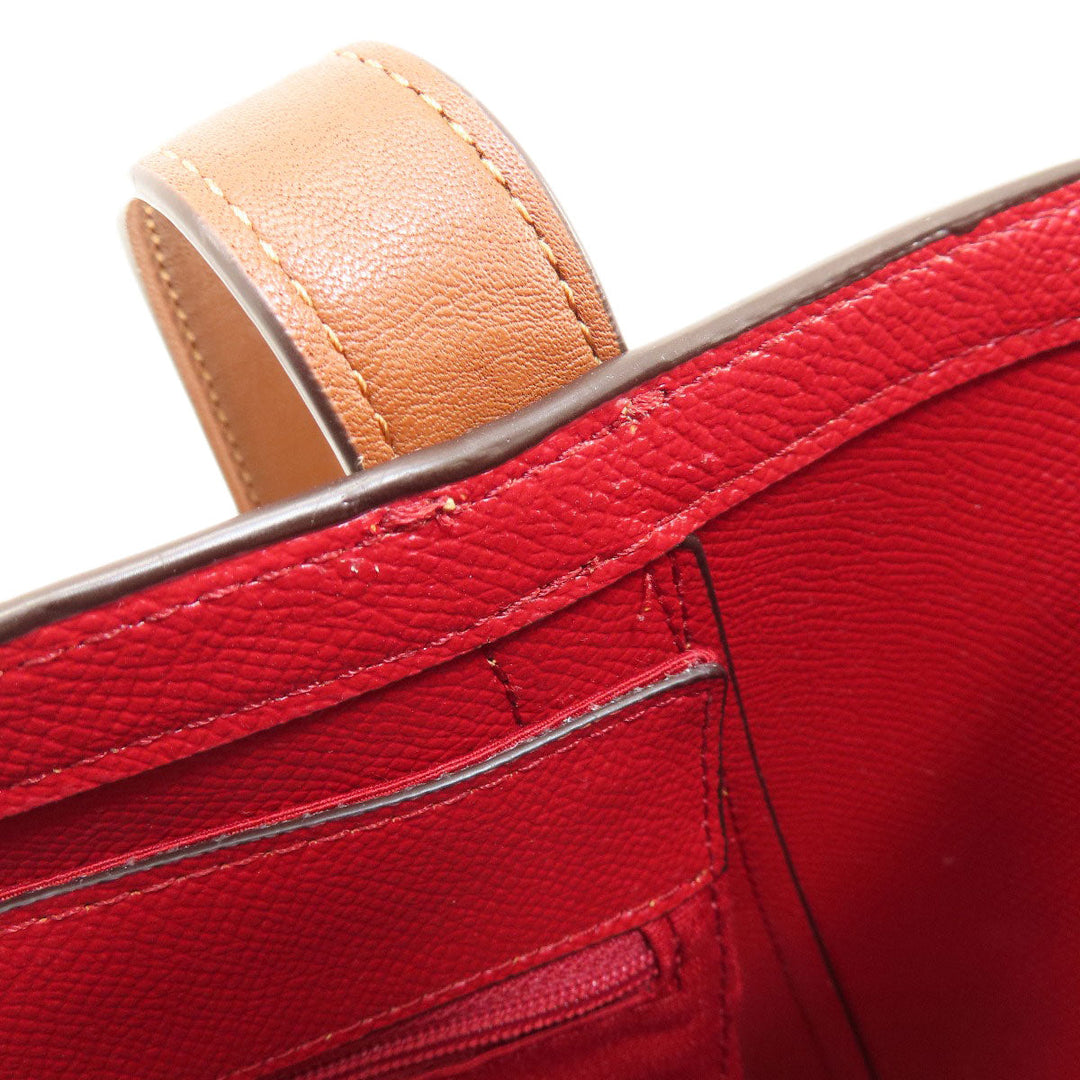 COACH Tote Bag C4060 PVC, Leather Brown Hose and carriage Women Used Authentic