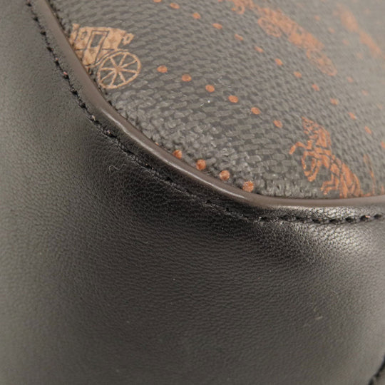 COACH Tote Bag C4060 PVC, Leather Brown Hose and carriage Women Used Authentic