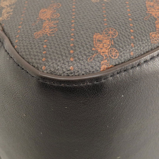 COACH Tote Bag C4060 PVC, Leather Brown Hose and carriage Women Used Authentic