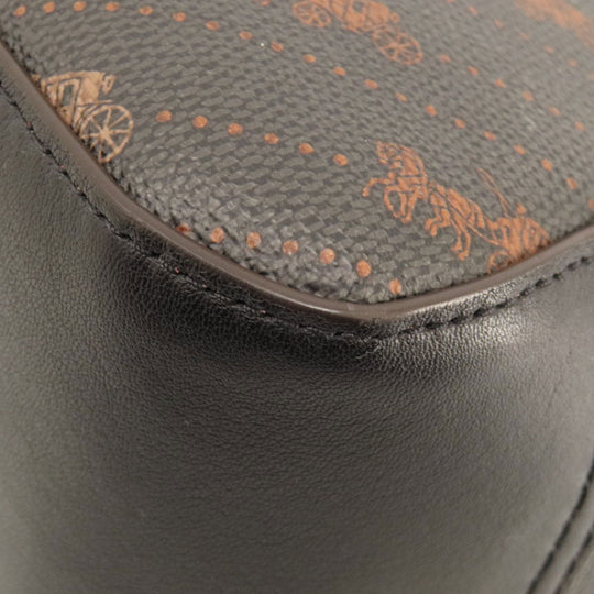 COACH Tote Bag C4060 PVC, Leather Brown Hose and carriage Women Used Authentic