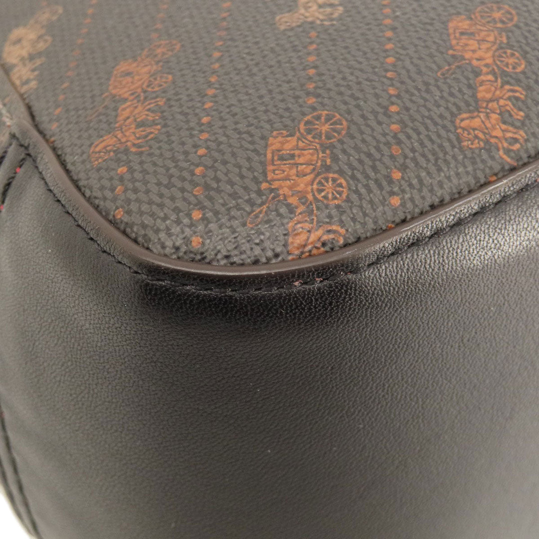 COACH Tote Bag C4060 PVC, Leather Brown Hose and carriage Women Used Authentic