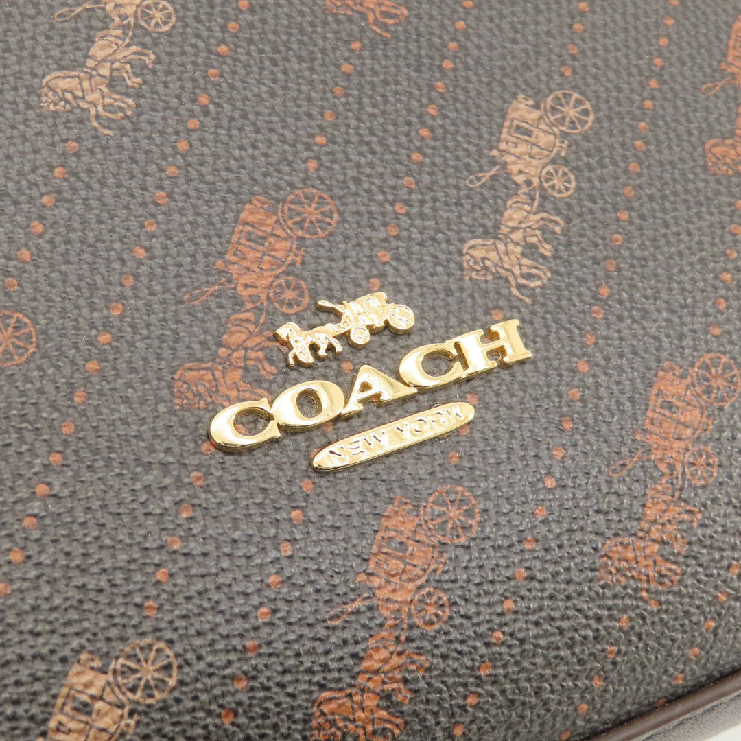 COACH Tote Bag C4060 PVC, Leather Brown Hose and carriage Women Used Authentic