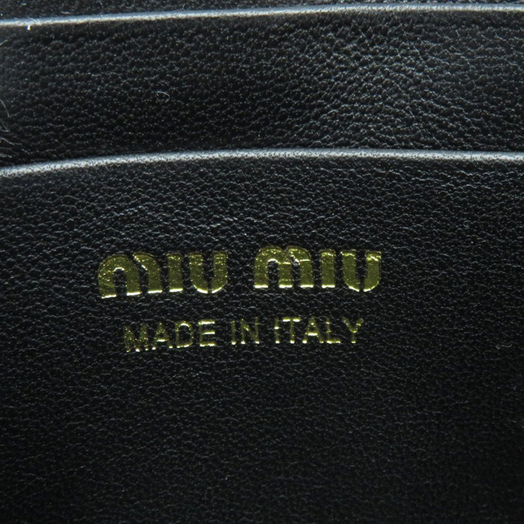 MIUMIU Card Case 5MC104 Calfskin black Logo motif Women Used Authentic