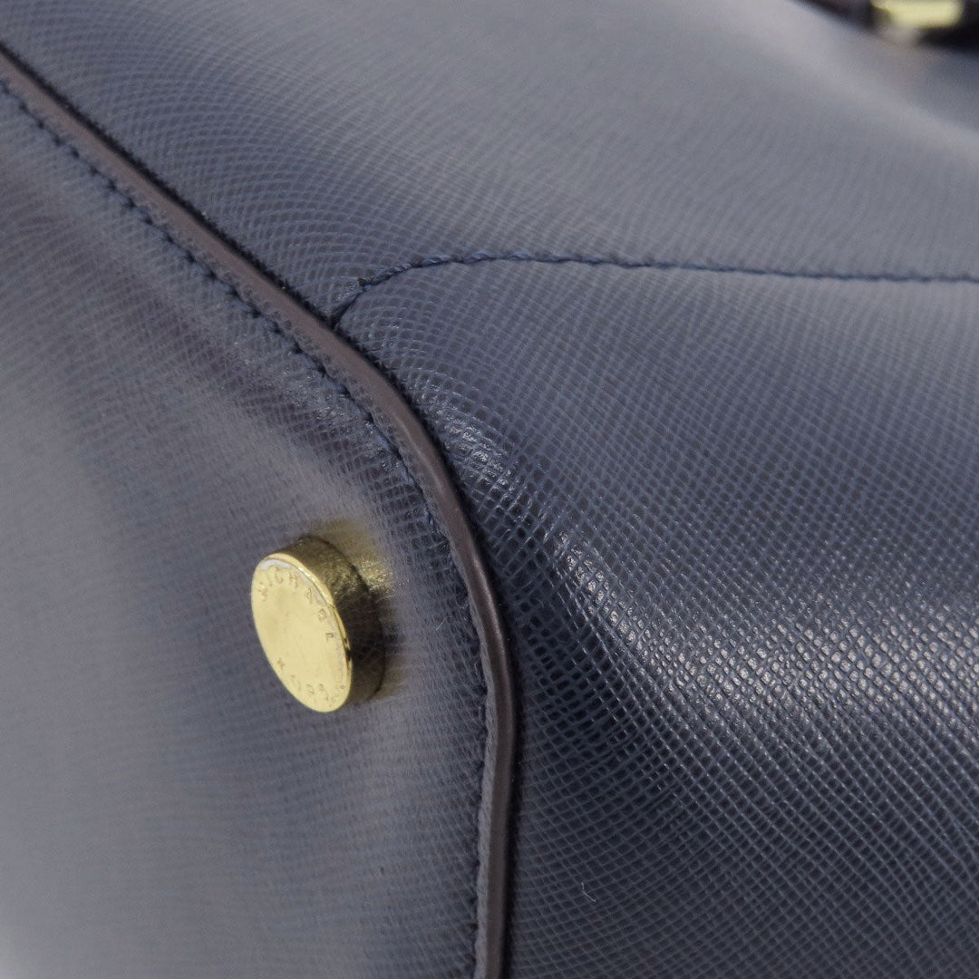 MICHAEL KORS Handbag PVC Navy 2WAY Women Used Authentic