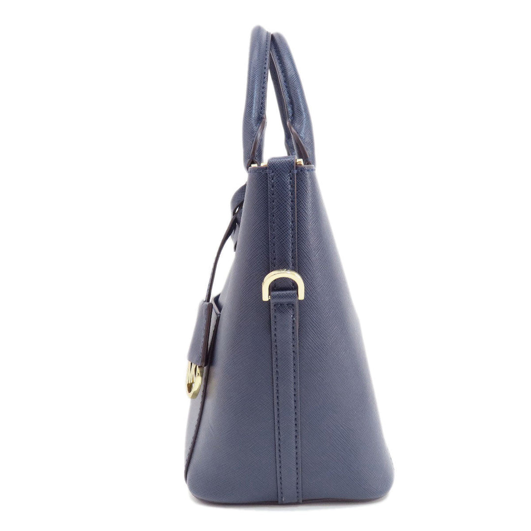 MICHAEL KORS Handbag PVC Navy 2WAY Women Used Authentic