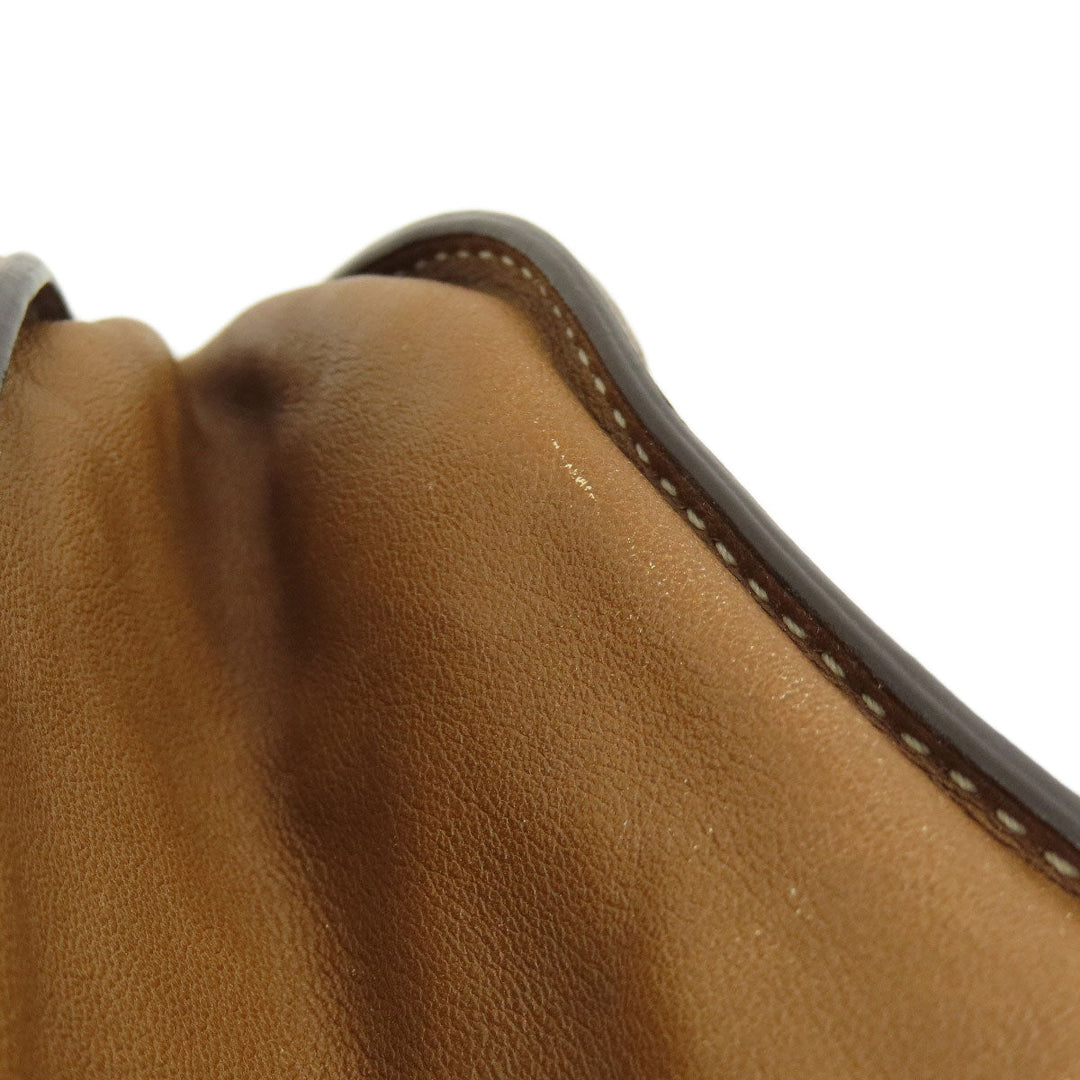 CELINE Tote Bag leather Brown Stripe stitch Women Used Authentic