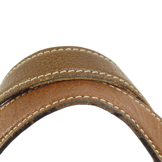CELINE Tote Bag leather Brown Stripe stitch Women Used Authentic