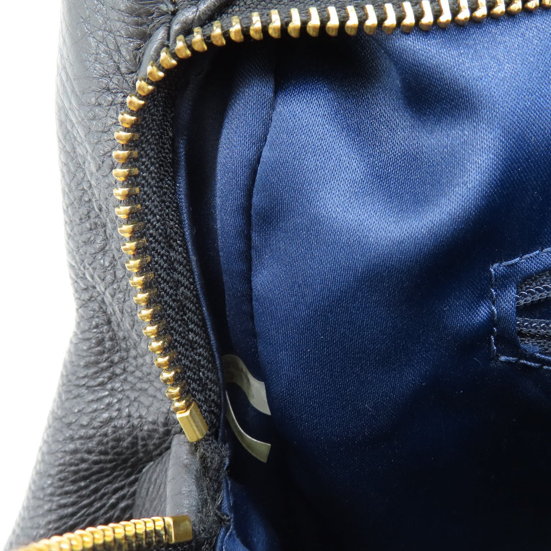 COACH Handbag 25169 leather black logo 2WAY Women Used Authentic