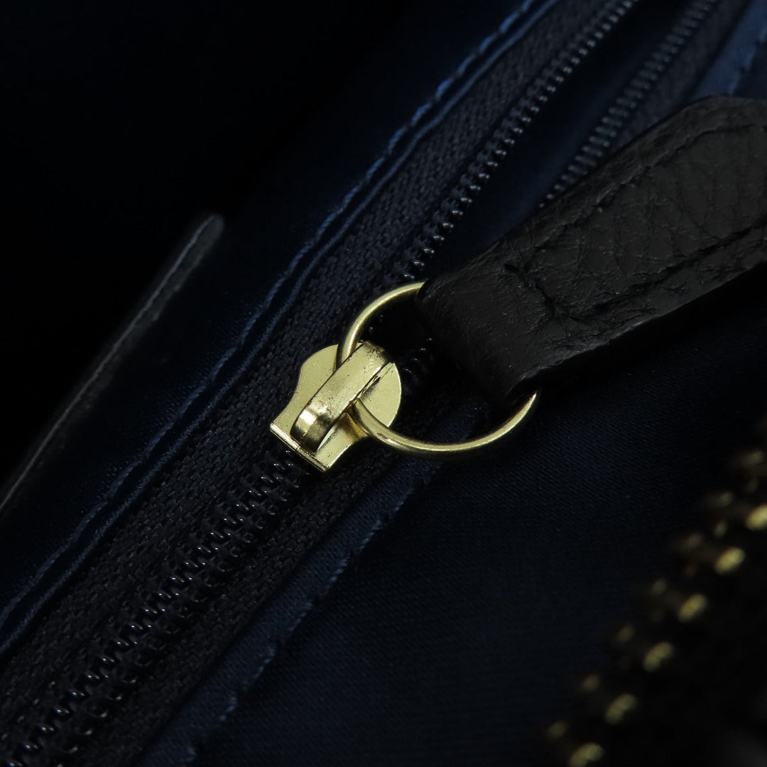 COACH Handbag 25169 leather black logo 2WAY Women Used Authentic