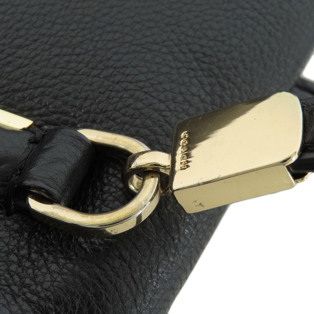 COACH Handbag 25169 leather black logo 2WAY Women Used Authentic