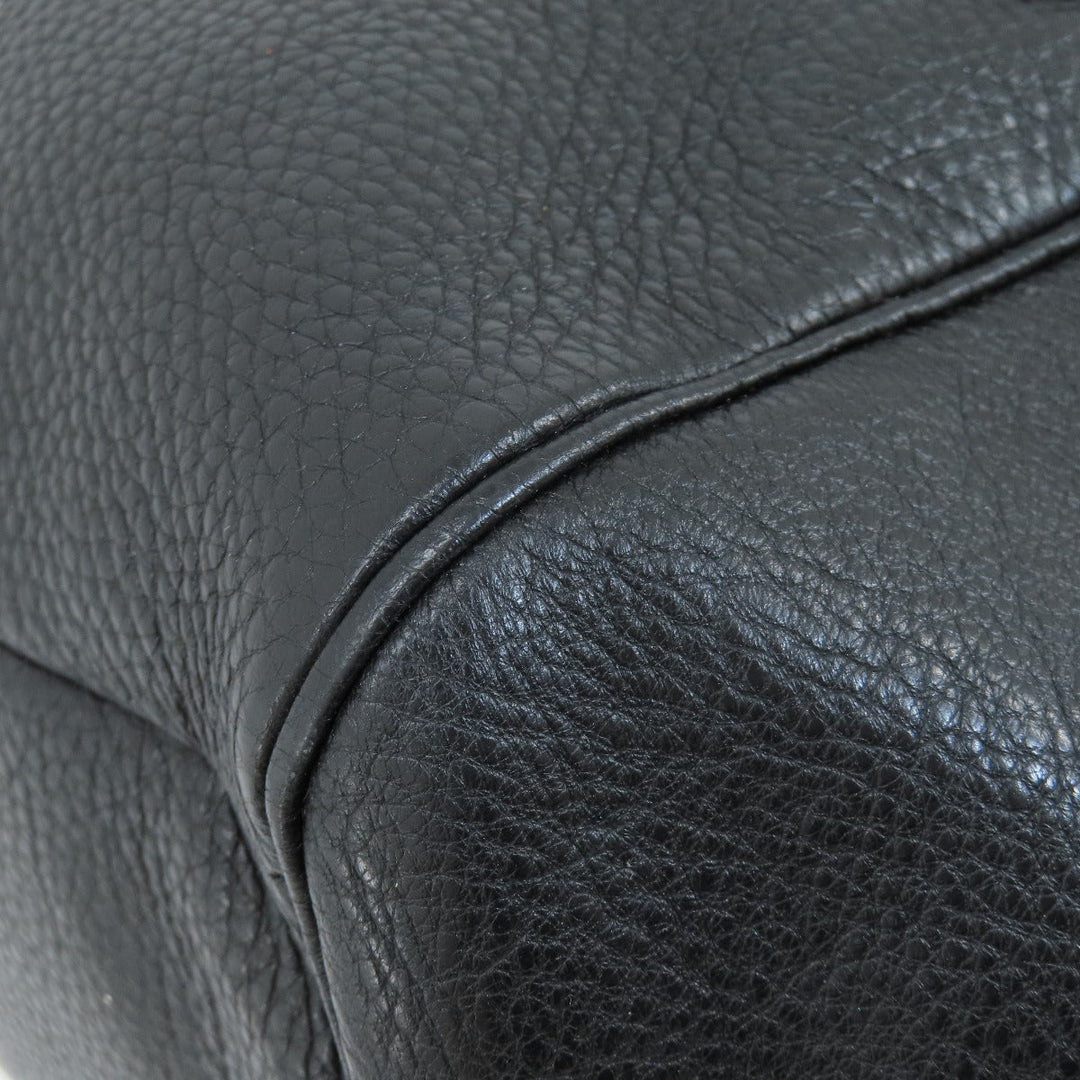 COACH Handbag 25169 leather black logo 2WAY Women Used Authentic