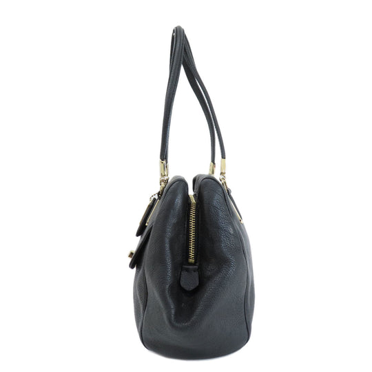 COACH Handbag 25169 leather black logo 2WAY Women Used Authentic