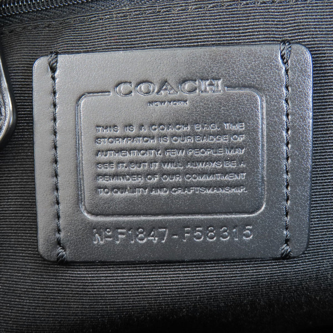 COACH Backpack F58315 PVC, Leather black Signature Women Used Authentic