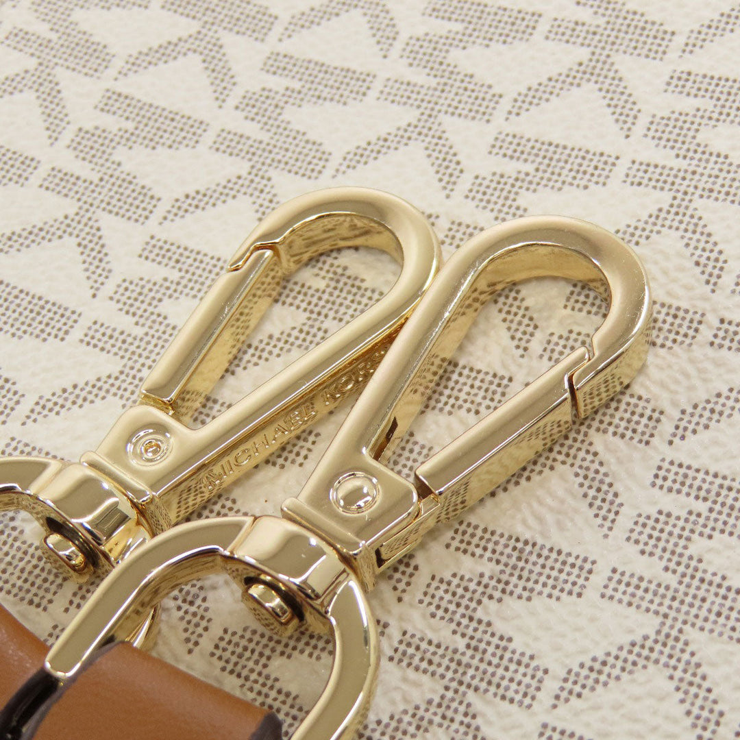 MICHAEL KORS Shoulder Bag PVC white MK Signature 2WAY Women Used Authentic