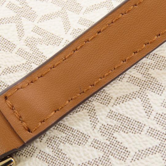 MICHAEL KORS Shoulder Bag PVC white MK Signature 2WAY Women Used Authentic