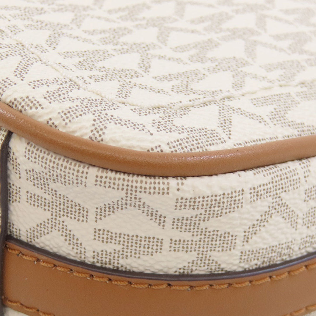 MICHAEL KORS Shoulder Bag PVC white MK Signature 2WAY Women Used Authentic
