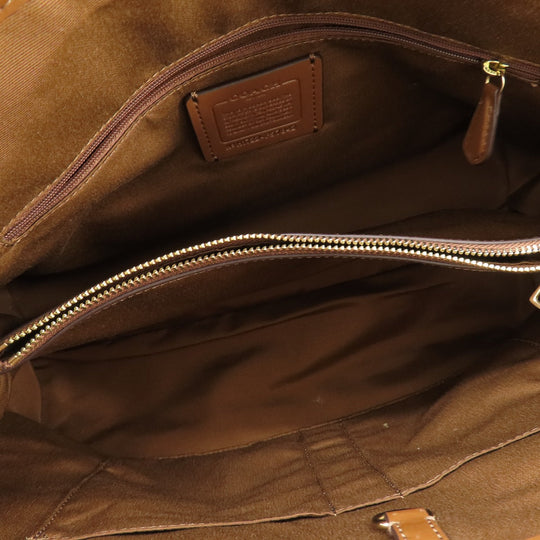 COACH Tote Bag F57842 PVC Brown Signature