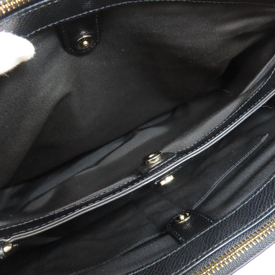 COACH Tote Bag F36606 PVC black logo Women Used Authentic