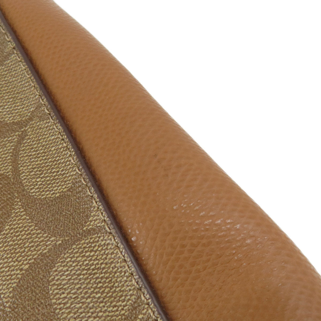 COACH Handbag F57273 PVC Brown Signature 2WAY Women Used Authentic