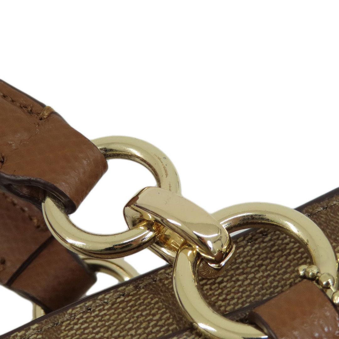 COACH Handbag F57273 PVC Brown Signature 2WAY Women Used Authentic