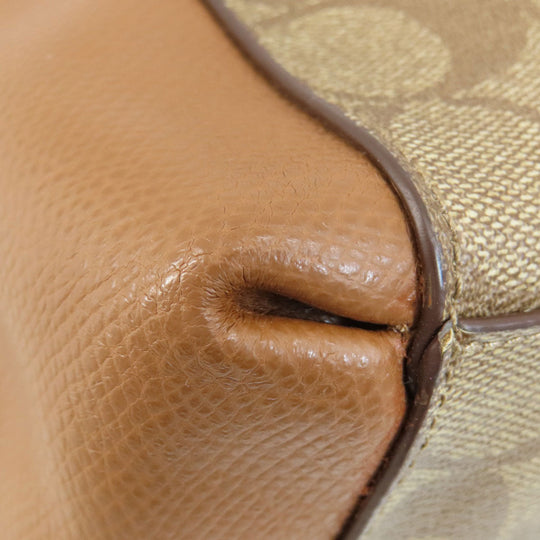 COACH Handbag F57273 PVC Brown Signature 2WAY Women Used Authentic