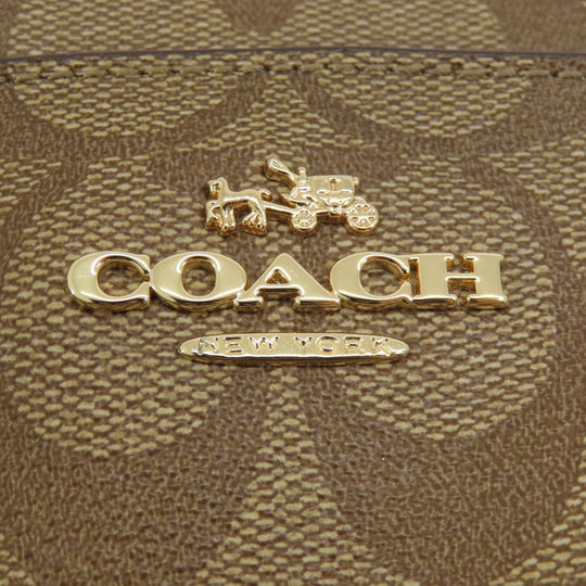 COACH Handbag F57273 PVC Brown Signature 2WAY Women Used Authentic