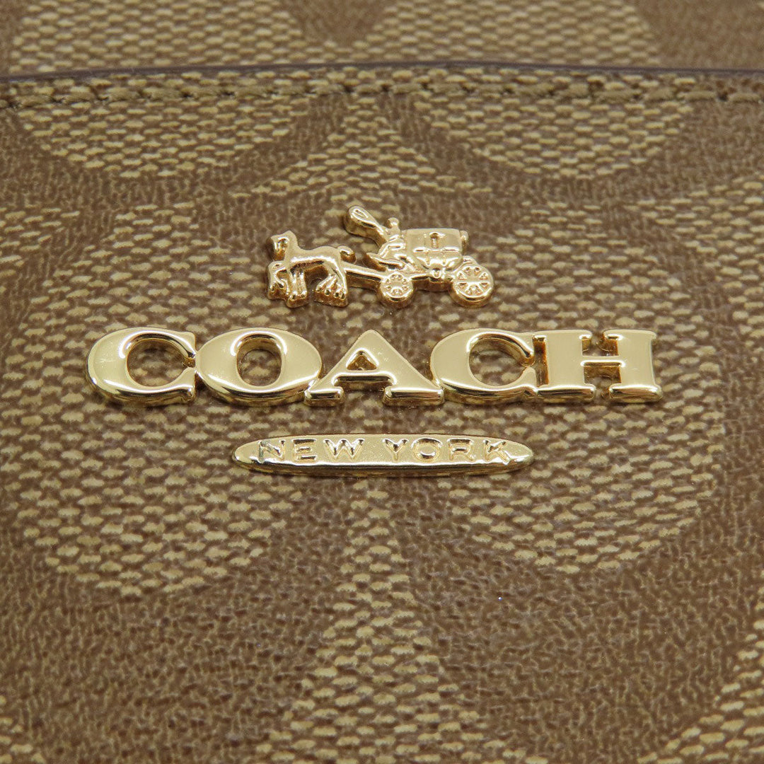 COACH Handbag F57273 PVC Brown Signature 2WAY Women Used Authentic