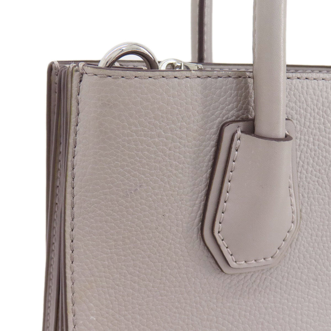 MICHAEL KORS Handbag leather gray logoMetal 2WAY Women Used Authentic