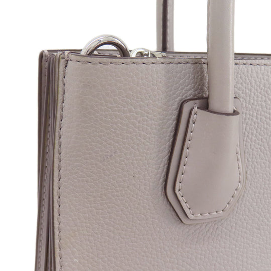 MICHAEL KORS Handbag leather gray logoMetal 2WAY Women Used Authentic