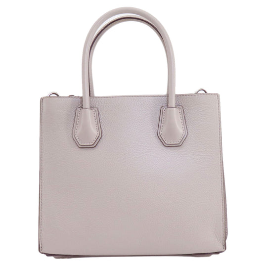 MICHAEL KORS Handbag leather gray logoMetal 2WAY Women Used Authentic
